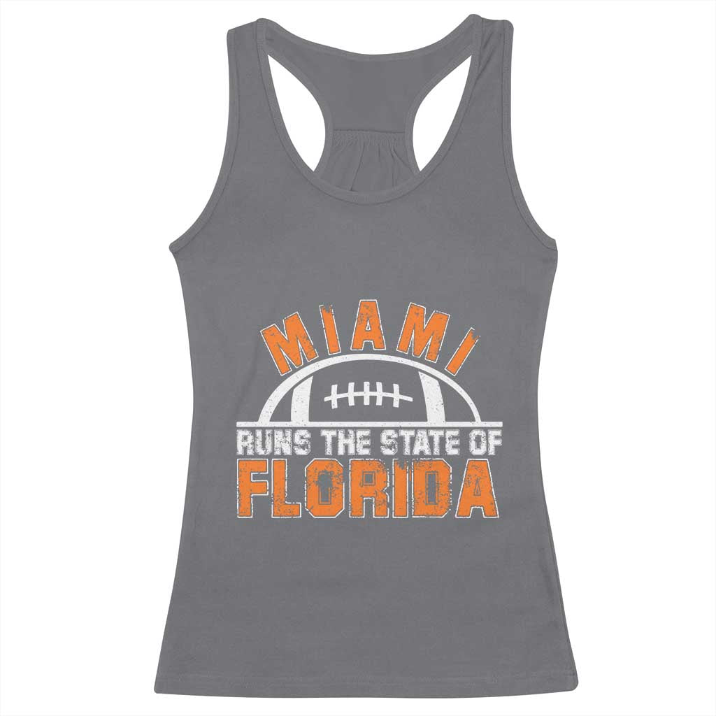 Miami Runs The State of Florida Dade County 305 Pride Racerback Tank Top TS10 Charcoal Print Your Wear