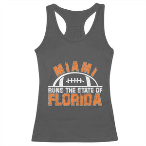 Miami Runs The State of Florida Dade County 305 Pride Racerback Tank Top TS10 Dark Heather Print Your Wear