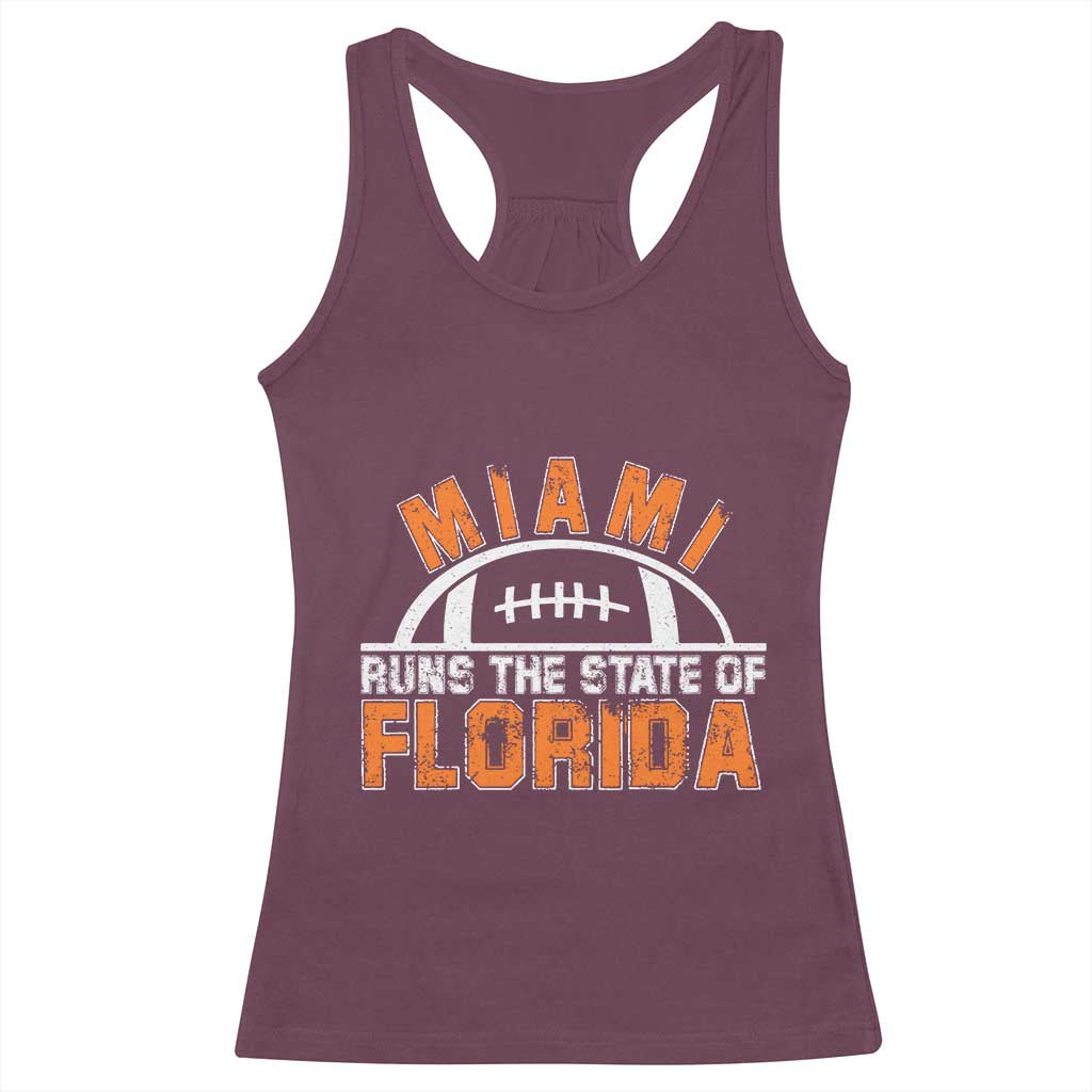Miami Runs The State of Florida Dade County 305 Pride Racerback Tank Top TS10 Maroon Print Your Wear
