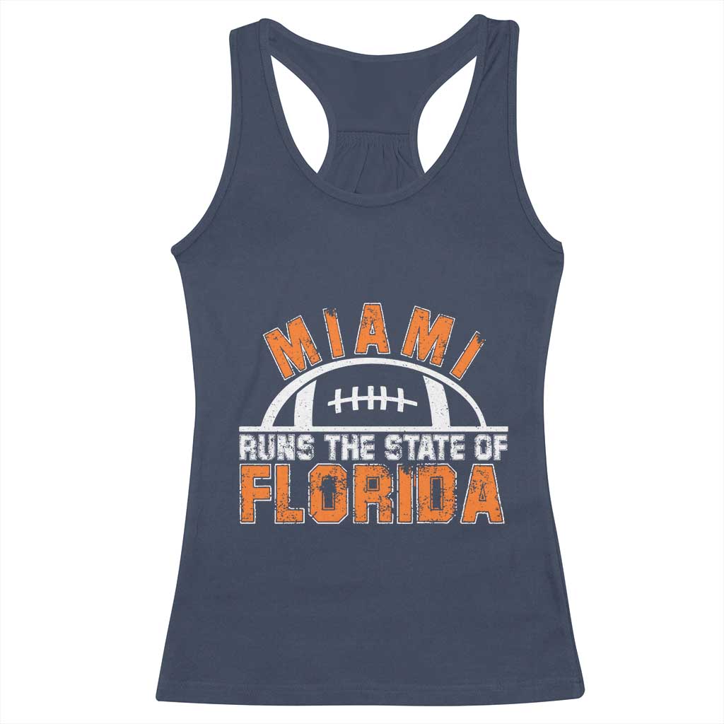 Miami Runs The State of Florida Dade County 305 Pride Racerback Tank Top TS10 Navy Print Your Wear