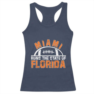 Miami Runs The State of Florida Dade County 305 Pride Racerback Tank Top TS10 Navy Print Your Wear