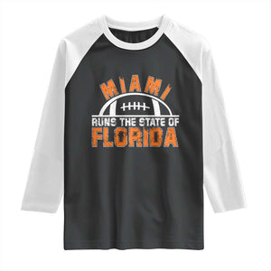 Miami Runs The State of Florida Dade County 305 Pride Raglan Shirt TS10 Black White Print Your Wear