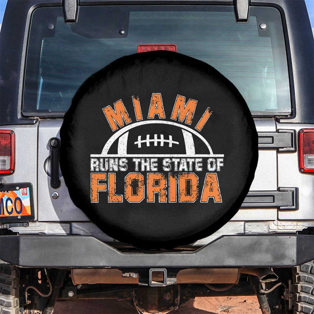 Miami Runs The State of Florida Dade County 305 Pride Spare Tire Cover TS10 No hole Black Print Your Wear