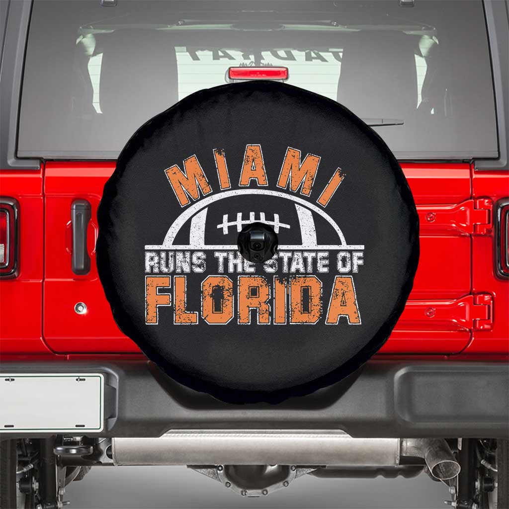 Miami Runs The State of Florida Dade County 305 Pride Spare Tire Cover TS10 Black Print Your Wear