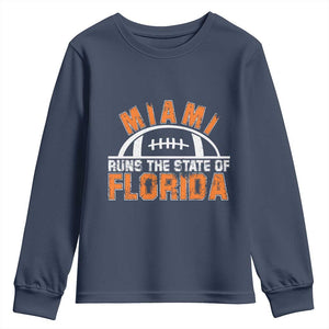 Miami Runs The State of Florida Dade County 305 Pride Youth Sweatshirt TS10 Navy Print Your Wear