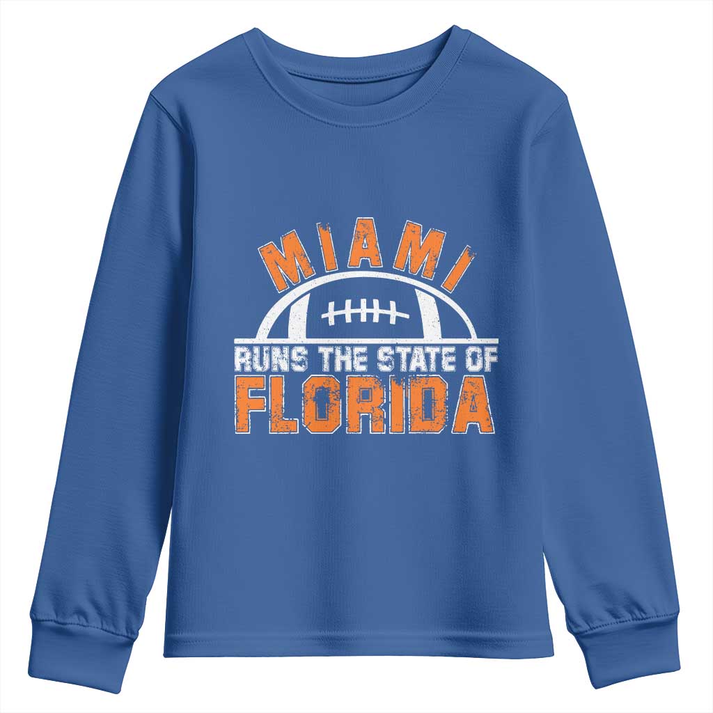 Miami Runs The State of Florida Dade County 305 Pride Youth Sweatshirt TS10 Royal Blue Print Your Wear