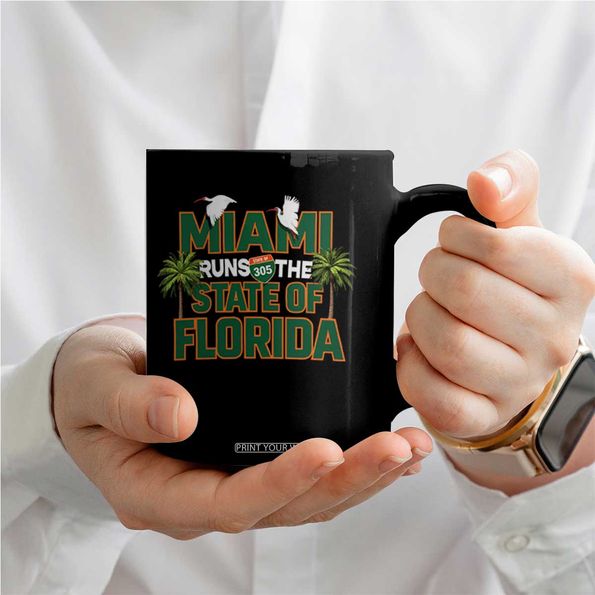 Miami Runs The State of Florida Coffee Mug FL Miami Dade County 305 Pride TS10 Print Your Wear