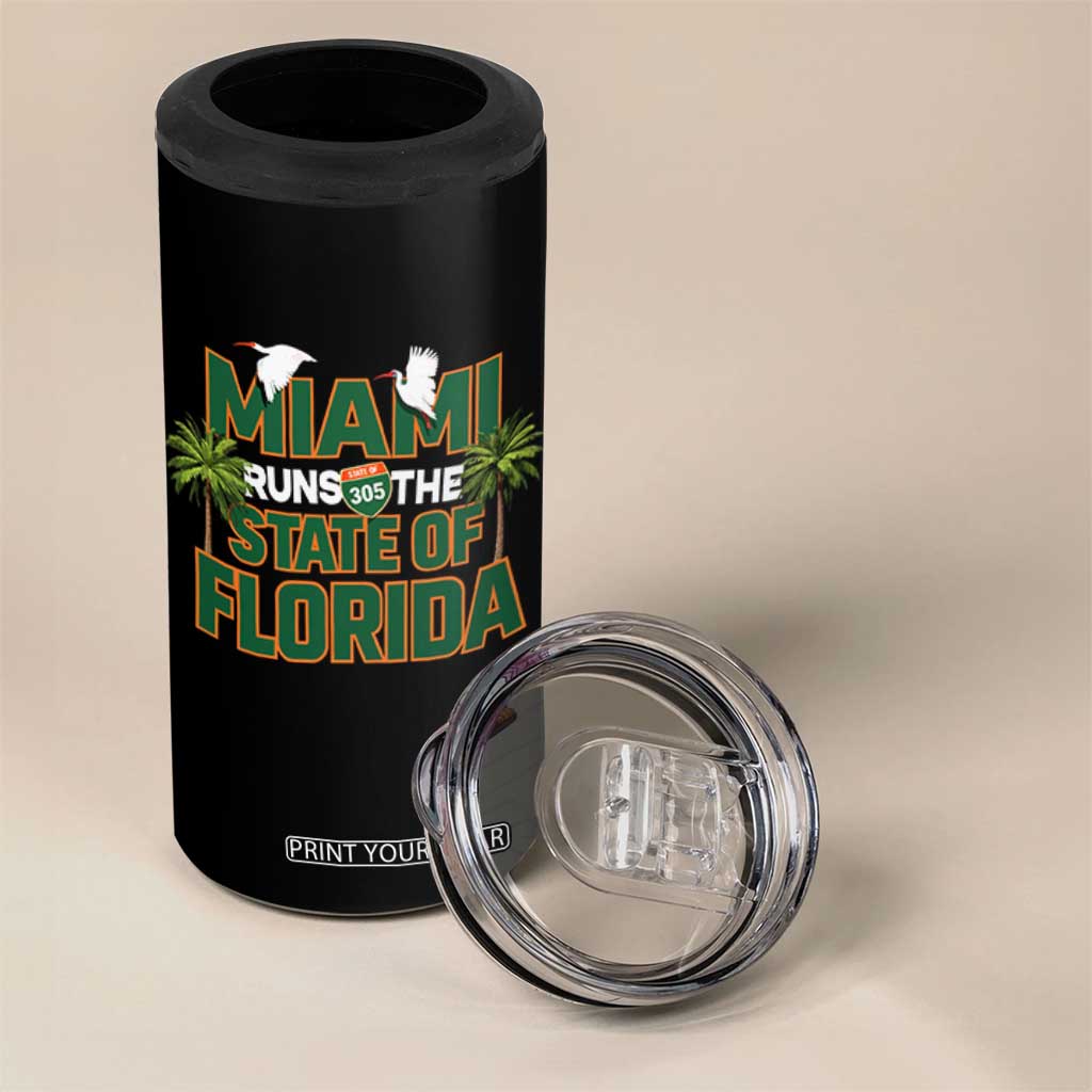 Miami Runs The State of Florida 4 in 1 Can Cooler Tumbler FL Miami Dade County 305 Pride TS10 Print Your Wear