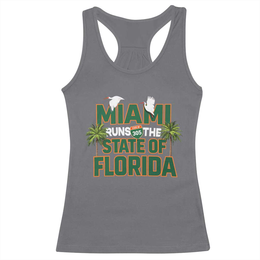 Miami Runs The State of Florida Racerback Tank Top FL Miami Dade County 305 Pride TS10 Charcoal Print Your Wear