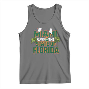 Miami Runs The State of Florida Tank Top FL Miami Dade County 305 Pride TS10 Black Heather Print Your Wear