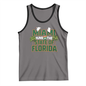 Miami Runs The State of Florida Tank Top FL Miami Dade County 305 Pride TS10 Deep Heather Black Print Your Wear