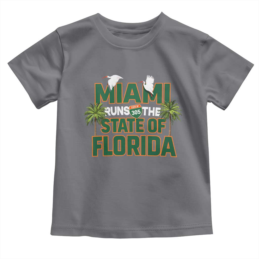 Miami Runs The State of Florida Toddler T Shirt FL Miami Dade County 305 Pride TS10 Charcoal Print Your Wear