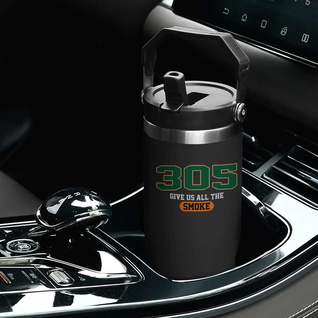 Miami 305 Give Us All The Smoke Flip Straw Tumbler Vintage Athletic Sports Florida FL TS10 Print Your Wear