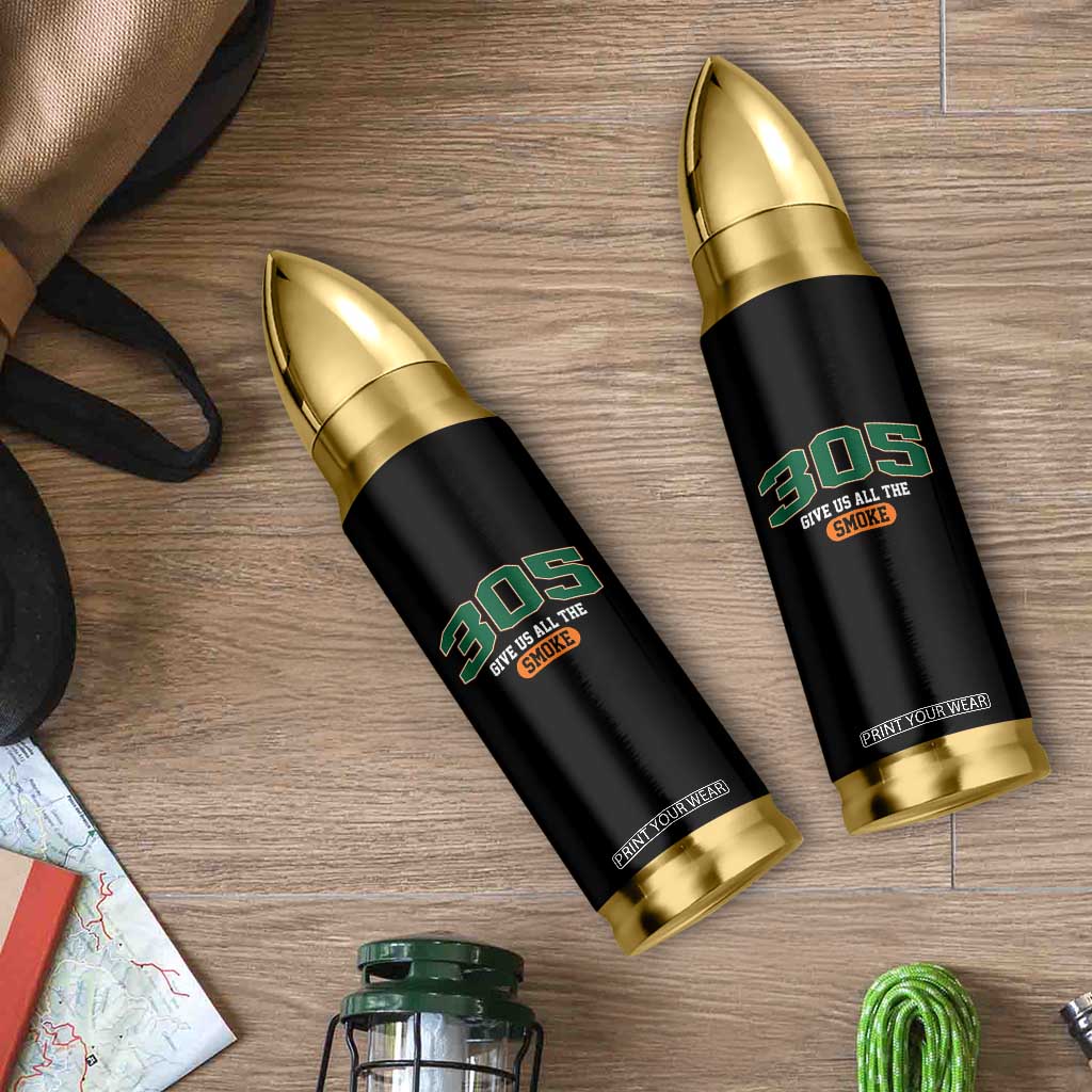 Miami 305 Give Us All The Smoke Bullet Tumbler Vintage Athletic Sports Florida FL TS10 Print Your Wear