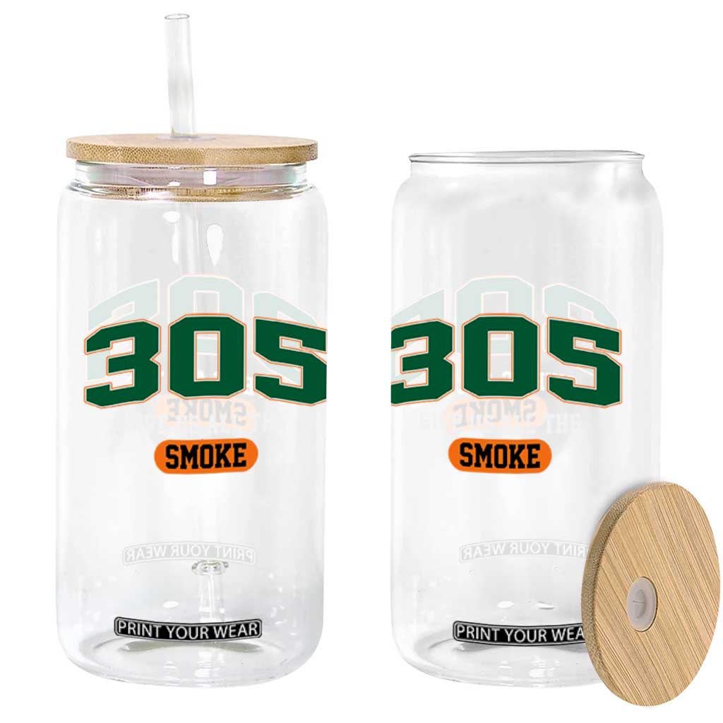 Miami 305 Give Us All The Smoke Glass Can Vintage Athletic Sports Florida FL TS10 Print Your Wear