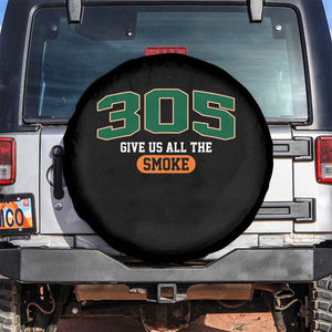 Miami 305 Give Us All The Smoke Spare Tire Cover Vintage Athletic Sports Florida FL TS10 No hole Black Print Your Wear