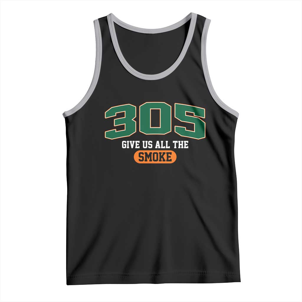 Miami 305 Give Us All The Smoke Tank Top Vintage Athletic Sports Florida FL TS10 Black Athletic Heather Print Your Wear