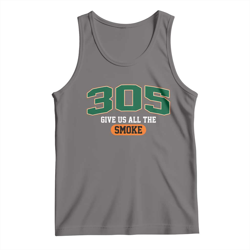 Miami 305 Give Us All The Smoke Tank Top Vintage Athletic Sports Florida FL TS10 Deep Heather Print Your Wear
