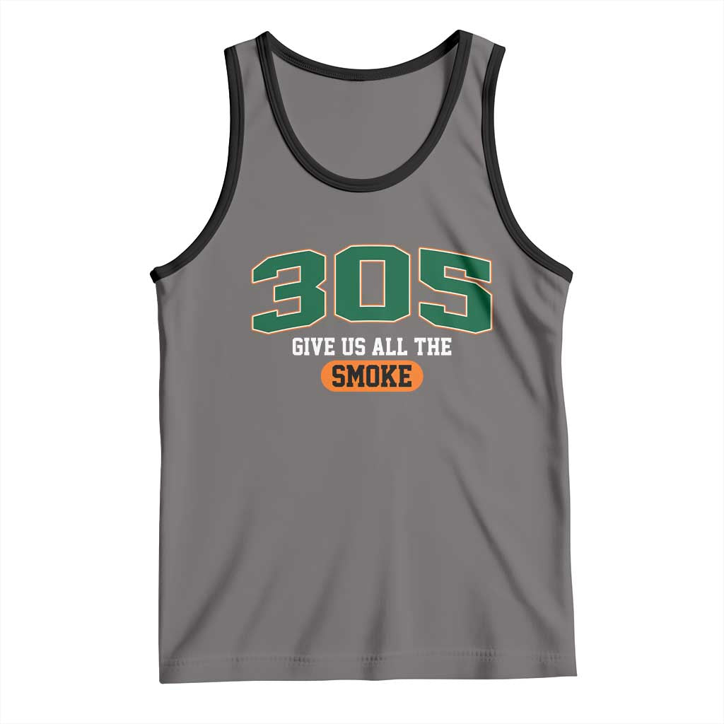Miami 305 Give Us All The Smoke Tank Top Vintage Athletic Sports Florida FL TS10 Deep Heather Black Print Your Wear