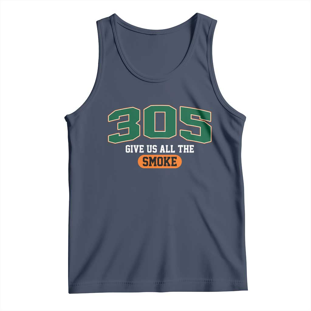 Miami 305 Give Us All The Smoke Tank Top Vintage Athletic Sports Florida FL TS10 Navy Print Your Wear