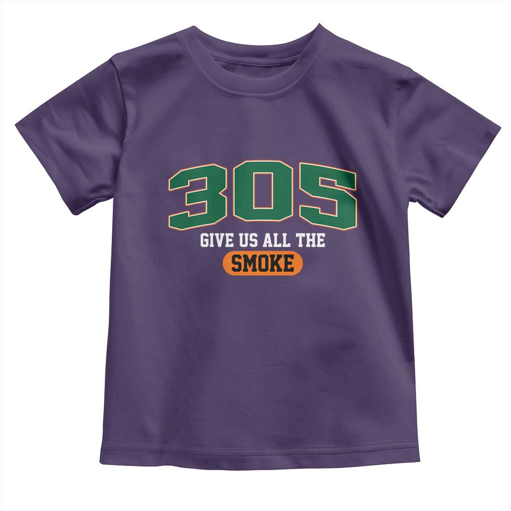 Miami 305 Give Us All The Smoke Toddler T Shirt Vintage Athletic Sports Florida FL TS10 Purple Print Your Wear