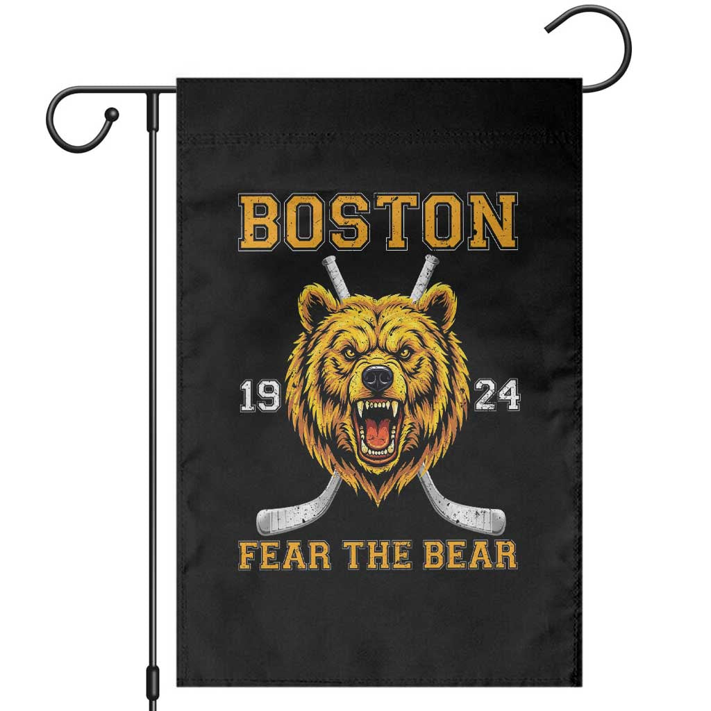 Boston Ice Hockey Garden Flag Retro Vintage Fear The Bear TS10 Black Print Your Wear