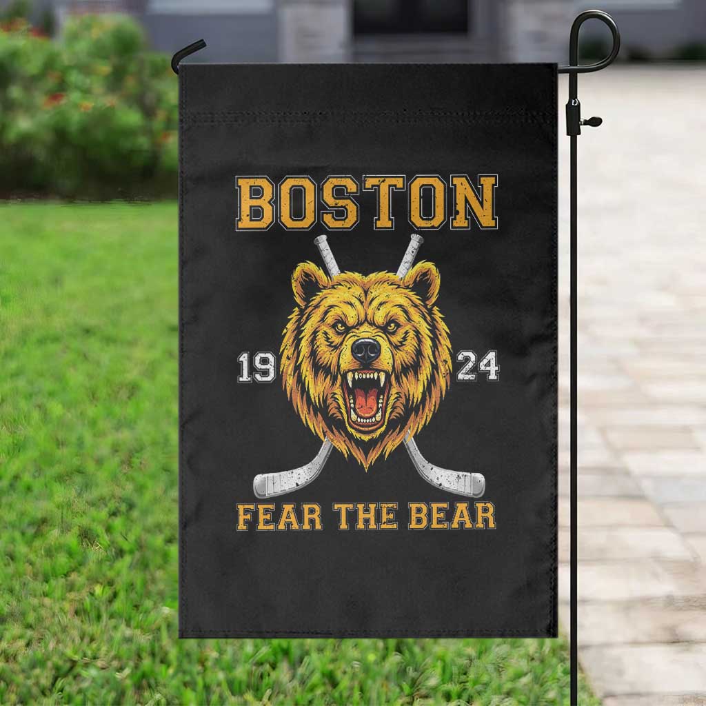 Boston Ice Hockey Garden Flag Retro Vintage Fear The Bear TS10 Print Your Wear