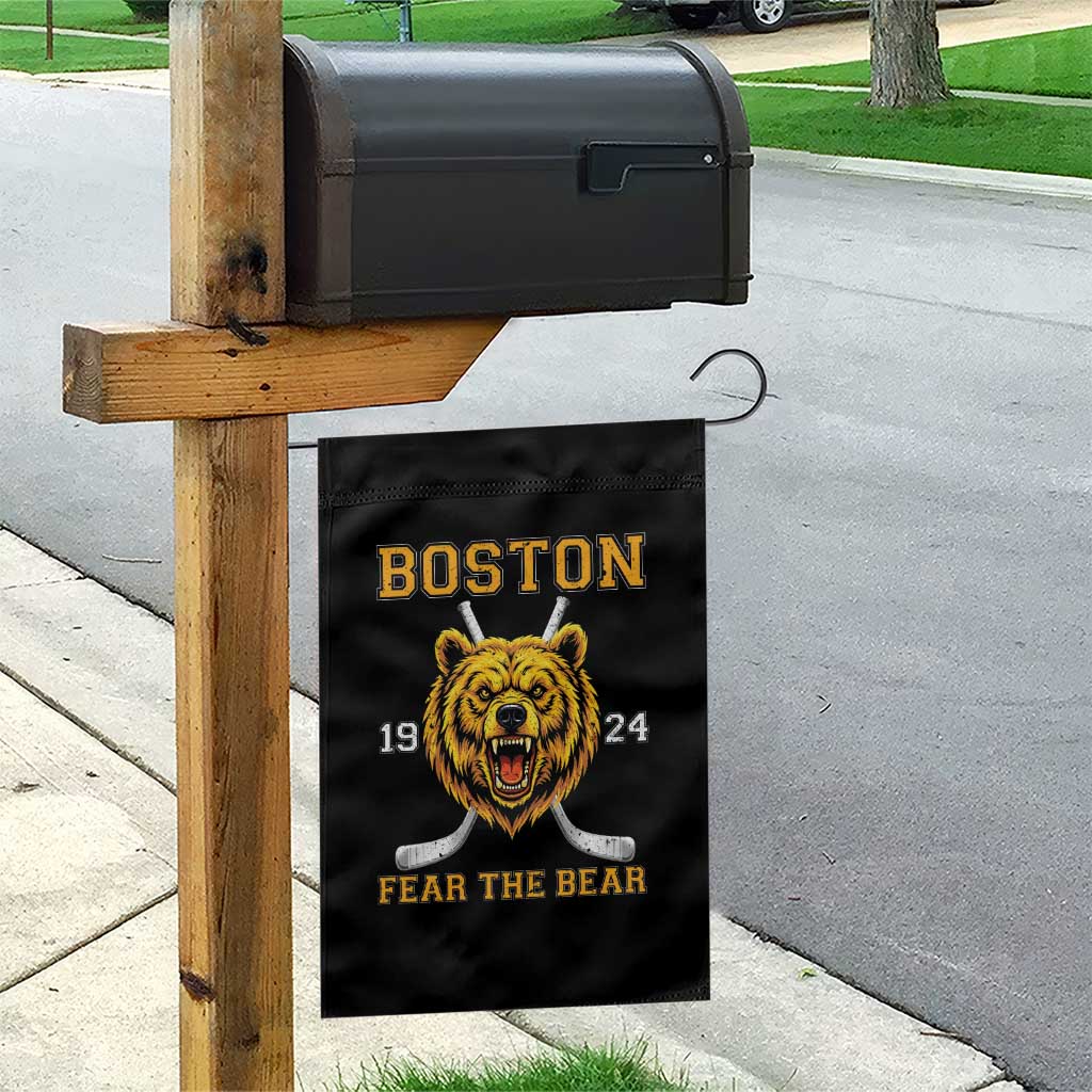 Boston Ice Hockey Garden Flag Retro Vintage Fear The Bear TS10 Print Your Wear