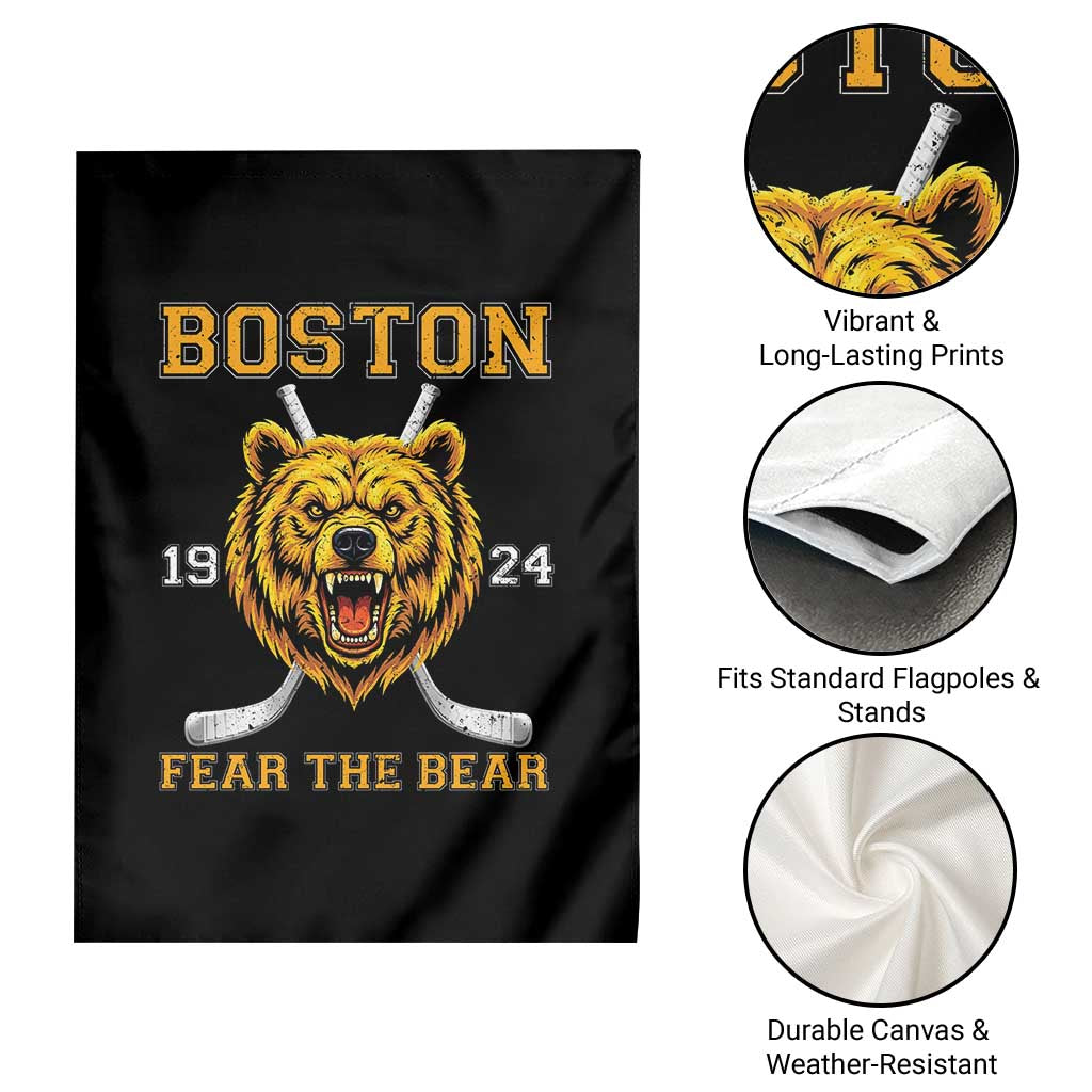Boston Ice Hockey Garden Flag Retro Vintage Fear The Bear TS10 Print Your Wear