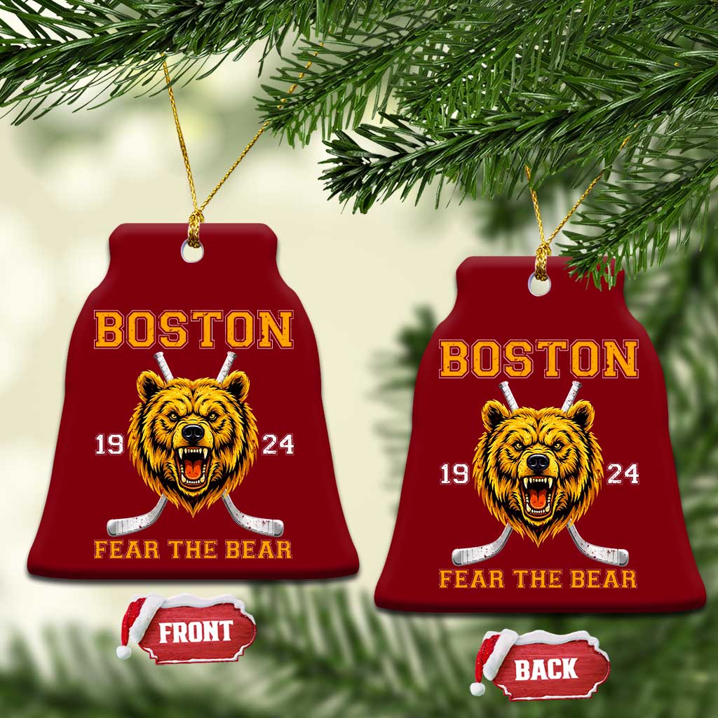 Boston Ice Hockey Ceramic Ornament Retro Vintage Fear The Bear TS10 Print Your Wear