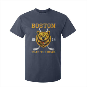 Boston Ice Hockey T Shirt For Kid Retro Vintage Fear The Bear TS10 Navy Print Your Wear