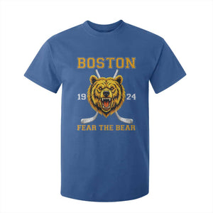 Boston Ice Hockey T Shirt For Kid Retro Vintage Fear The Bear TS10 Royal Blue Print Your Wear