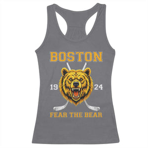 Boston Ice Hockey Racerback Tank Top Retro Vintage Fear The Bear TS10 Charcoal Print Your Wear
