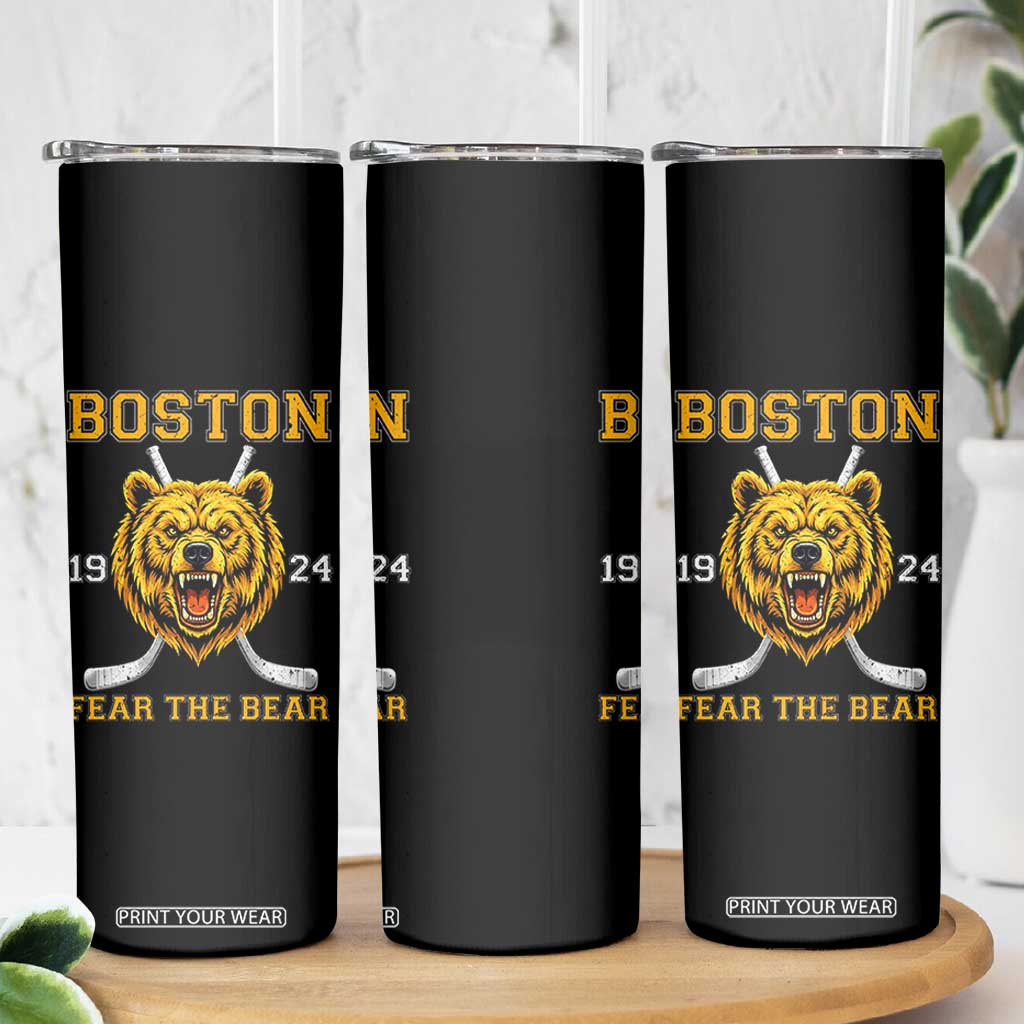 Boston Ice Hockey Skinny Tumbler Retro Vintage Fear The Bear TS10 Print Your Wear