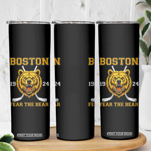 Boston Ice Hockey Skinny Tumbler Retro Vintage Fear The Bear TS10 Print Your Wear