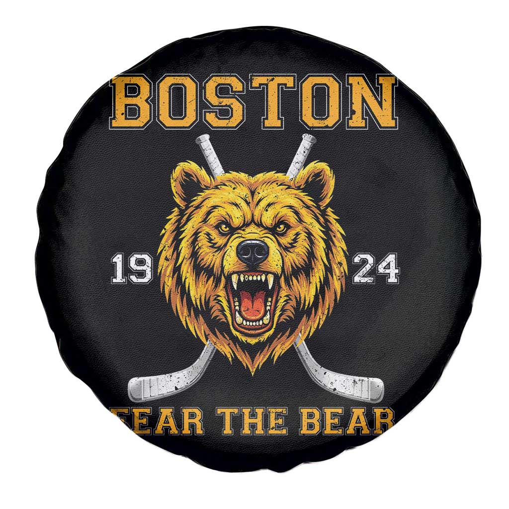 Boston Ice Hockey Spare Tire Cover Retro Vintage Fear The Bear TS10 Print Your Wear