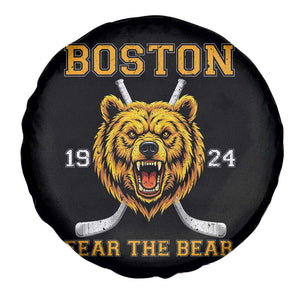 Boston Ice Hockey Spare Tire Cover Retro Vintage Fear The Bear TS10 Print Your Wear