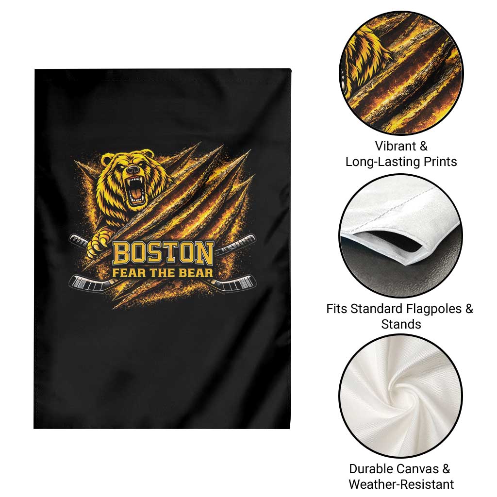 Boston Ice Hockey Garden Flag Retro Fear The Bear Funny Sarcastic Saying TS10 Print Your Wear