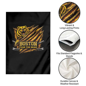 Boston Ice Hockey Garden Flag Retro Fear The Bear Funny Sarcastic Saying TS10 Print Your Wear