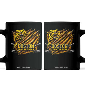 Boston Ice Hockey Coffee Mug Retro Fear The Bear Funny Sarcastic Saying TS10 Black Print Your Wear