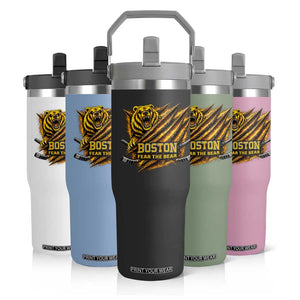 Boston Ice Hockey Flip Straw Tumbler Retro Fear The Bear Funny Sarcastic Saying TS10 Print Your Wear