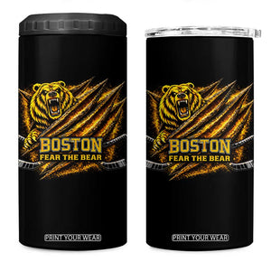 Boston Ice Hockey 4 in 1 Can Cooler Tumbler Retro Fear The Bear Funny Sarcastic Saying TS10 One Size: 16 oz Black Print Your Wear