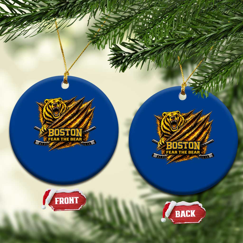 Boston Ice Hockey Ceramic Ornament Retro Fear The Bear Funny Sarcastic Saying TS10 1pc Blue Print Your Wear