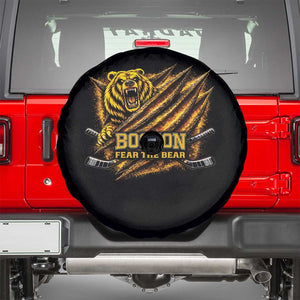 Boston Ice Hockey Spare Tire Cover Retro Fear The Bear Funny Sarcastic Saying TS10 Black Print Your Wear