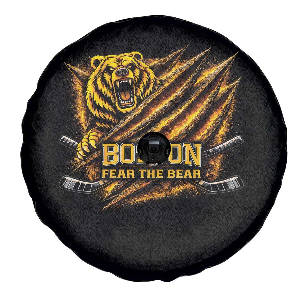 Boston Ice Hockey Spare Tire Cover Retro Fear The Bear Funny Sarcastic Saying TS10 Print Your Wear