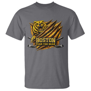 Boston Ice Hockey T Shirt Retro Fear The Bear Funny Sarcastic Saying TS10 Charcoal Print Your Wear