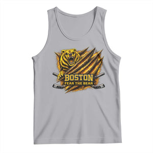 Boston Ice Hockey Tank Top Retro Fear The Bear Funny Sarcastic Saying TS10 Athletic Heather Print Your Wear