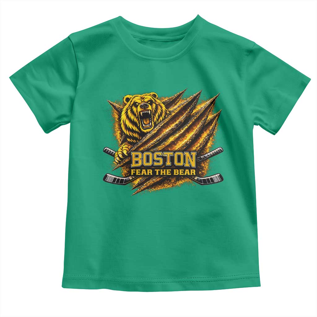 Boston Ice Hockey Toddler T Shirt Retro Fear The Bear Funny Sarcastic Saying TS10 Irish Green Print Your Wear