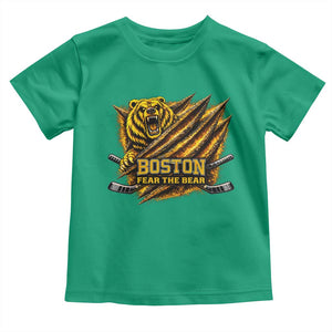 Boston Ice Hockey Toddler T Shirt Retro Fear The Bear Funny Sarcastic Saying TS10 Irish Green Print Your Wear