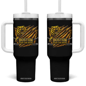 Boston Ice Hockey Tumbler With Handle Retro Fear The Bear Funny Sarcastic Saying TS10 One Size: 40 oz Black Print Your Wear